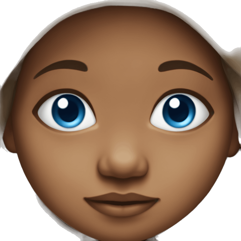 Aboriginal baby with tan skin and blue eyes emoji