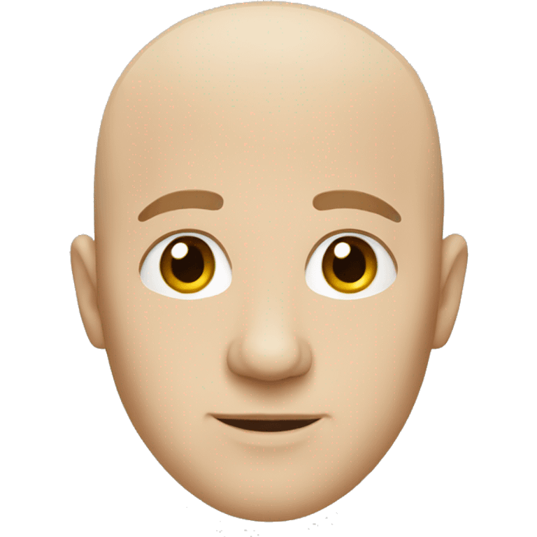 Bald white man with brown eyes emoji