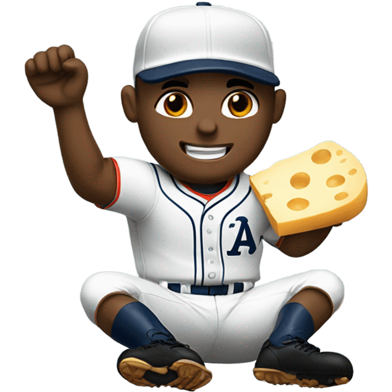 Baseball player eating cheese emoji