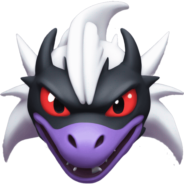 Black Cool Edgy Nargacuga-Garchomp-Noivern-Noibat Fakémon  with White and Red and purple and black Edgy markings emoji