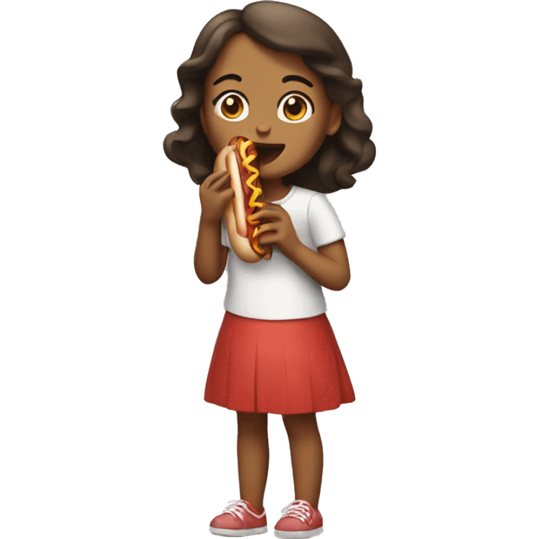 Girl eating a hotdog  emoji