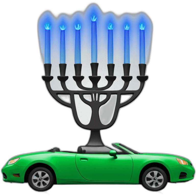 Menorah on car roof emoji