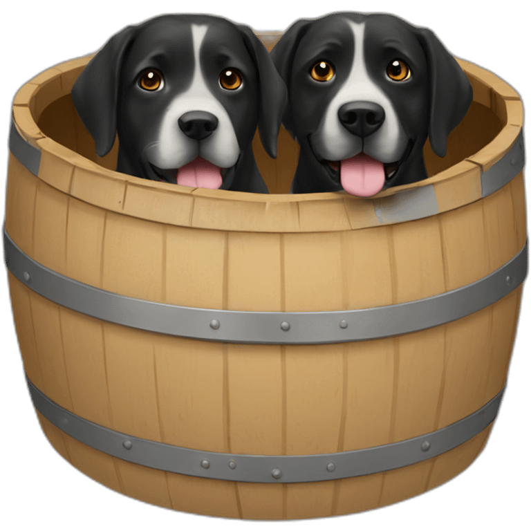 three labradors in a barrel emoji