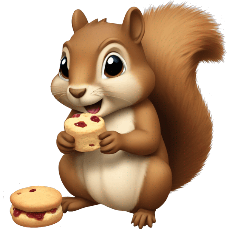 Squirrel eating a scone emoji