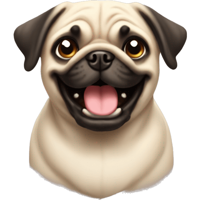 Happy pug emoji