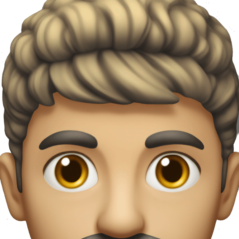 guy 20 years old iranian in 1970 photorealistic serious emoji