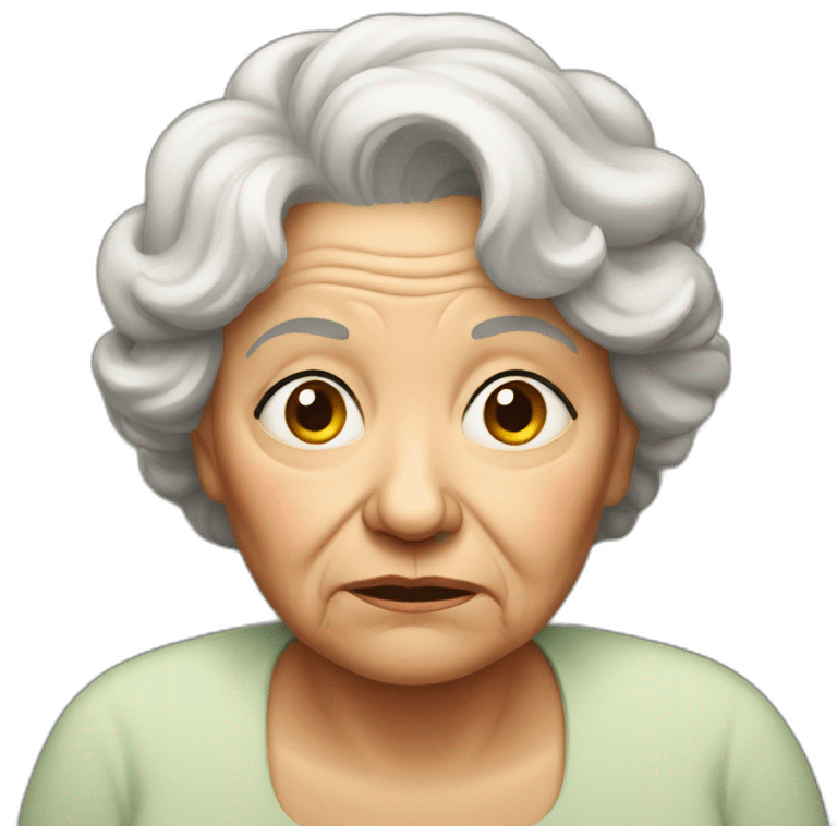 sad grandma emoji