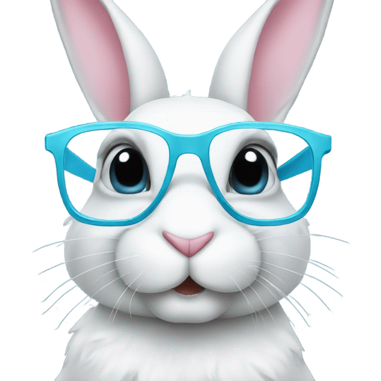 Bunny with diamond glasses emoji