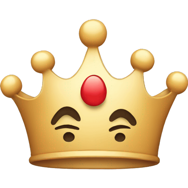 Crown with sad face emoji