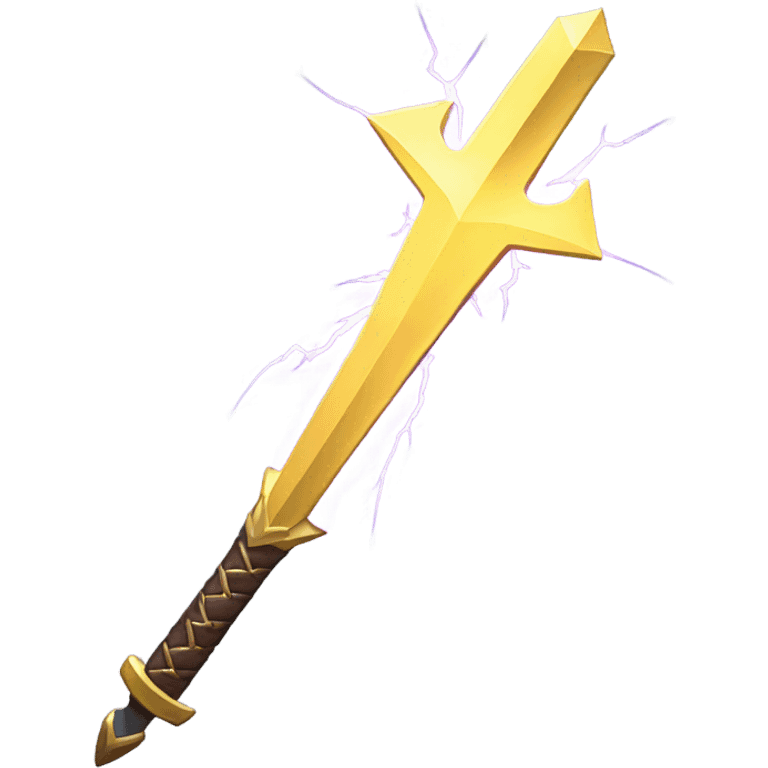 Lightning bolt-shaped sword emoji