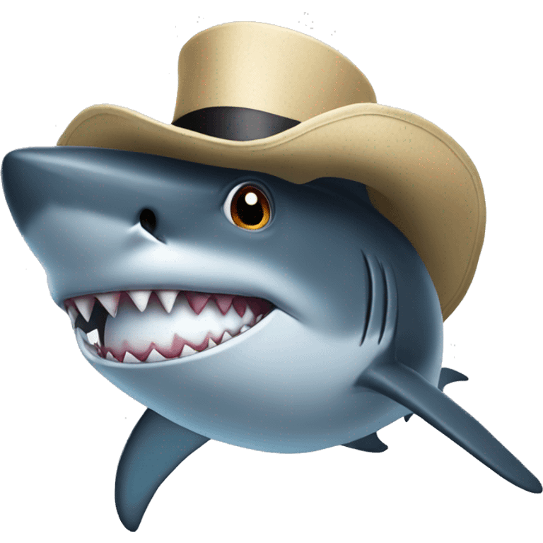 shark with tophat  emoji