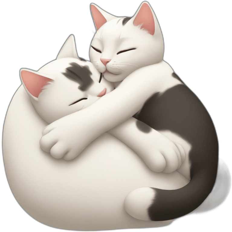 cats hugging emoji