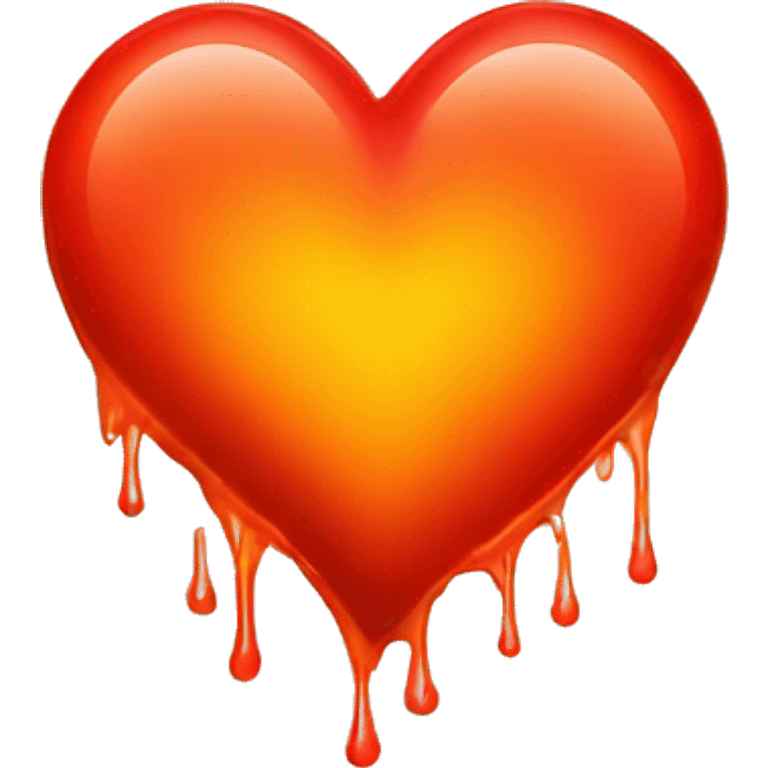 bleeding red heart shape glowing red-orange emoji