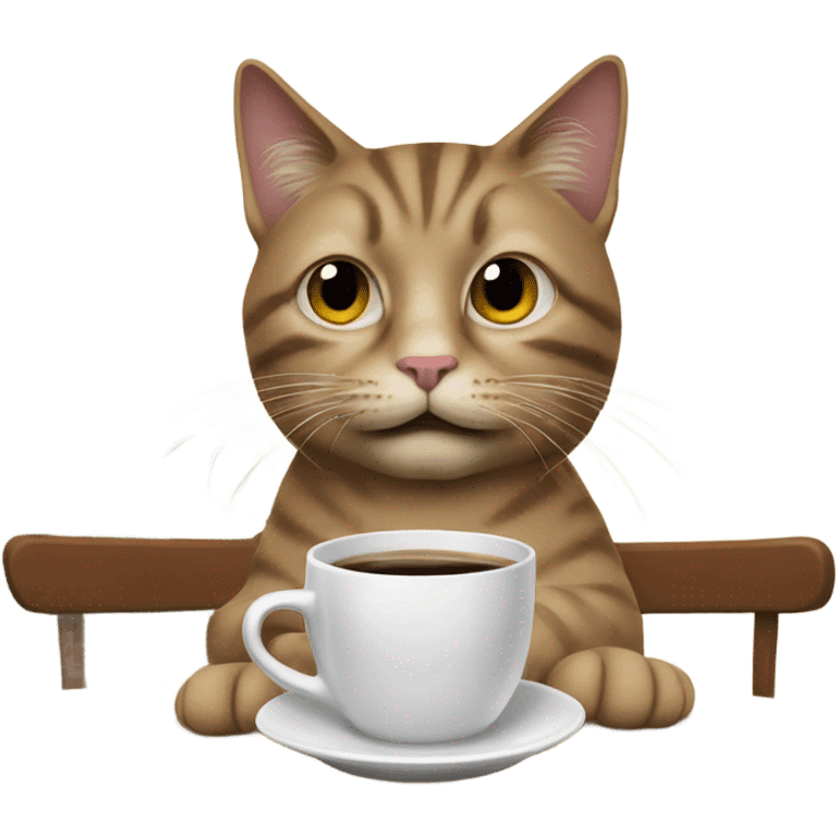 Cat having coffee emoji