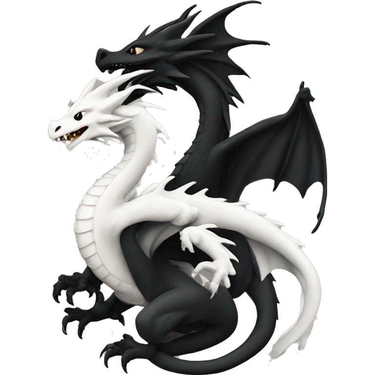 A white dragon and a black dragon as ☯️ emoji