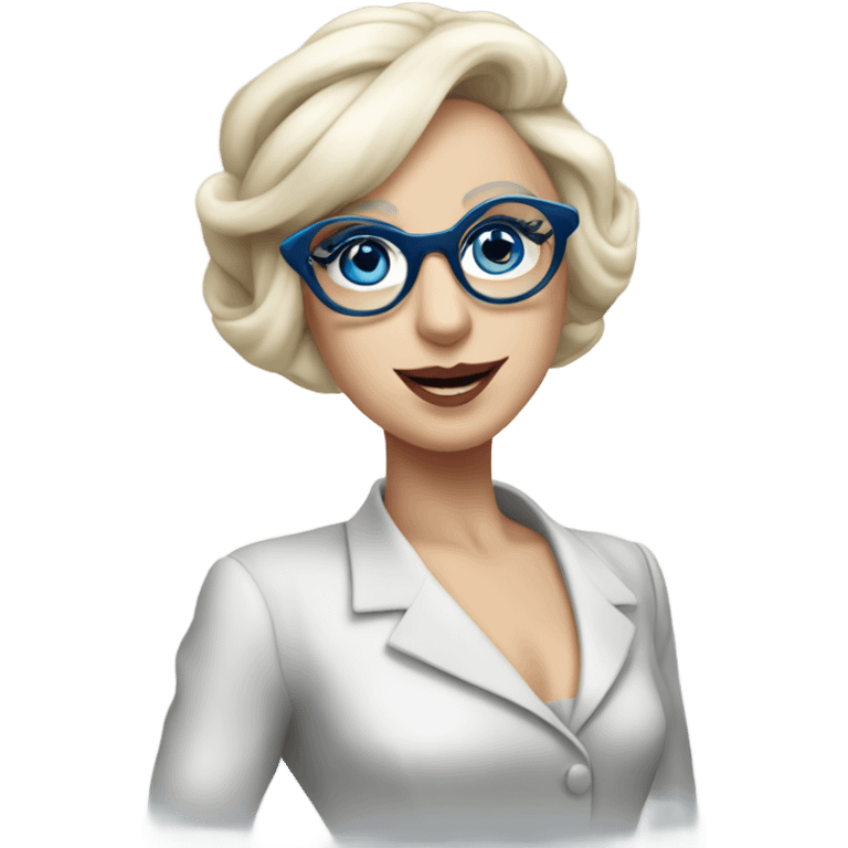 Elegant lady-gaga-dancing-blue eyes- wearing glasses: emoji