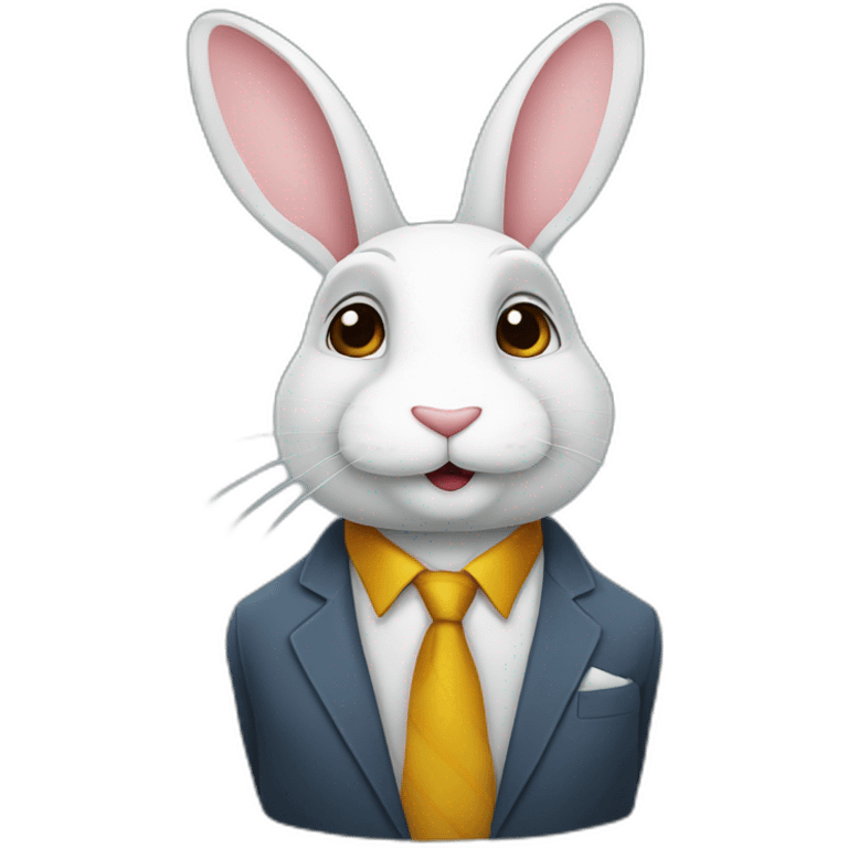 Un lapin en costard cravate emoji