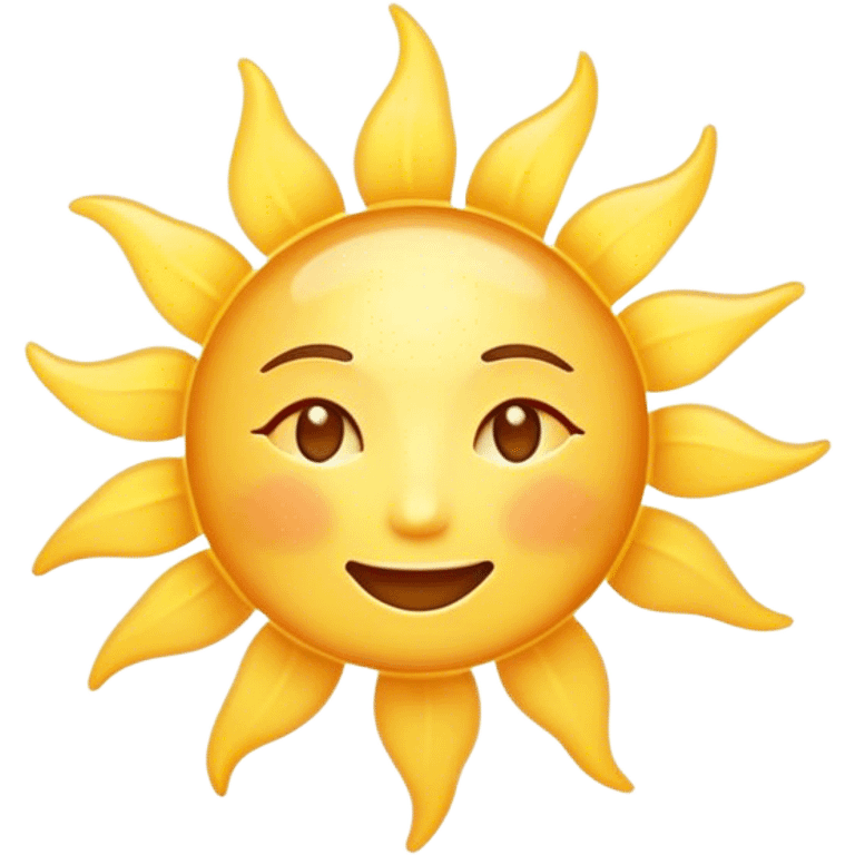 Cinematic Realistic Sunshine Emoji, Warm and golden, with soft rays of light streaming down from a bright, glowing sun. The golden hue bathes the world in warmth, uplifting the spirit and bringing a sense of joy and radiance. Soft glowing outline, capturing the essence of happiness, warmth, and light in a beautiful sunny day! emoji