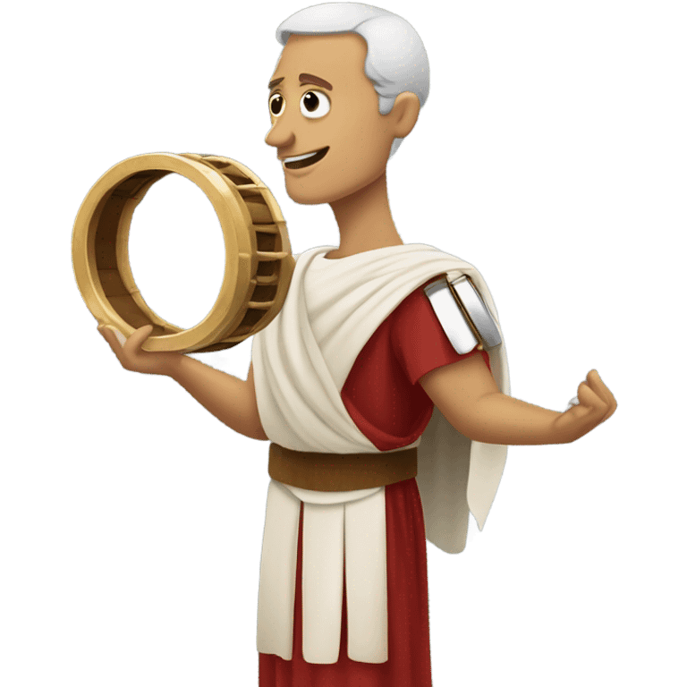 Julius Caesar paying the tambourine  emoji