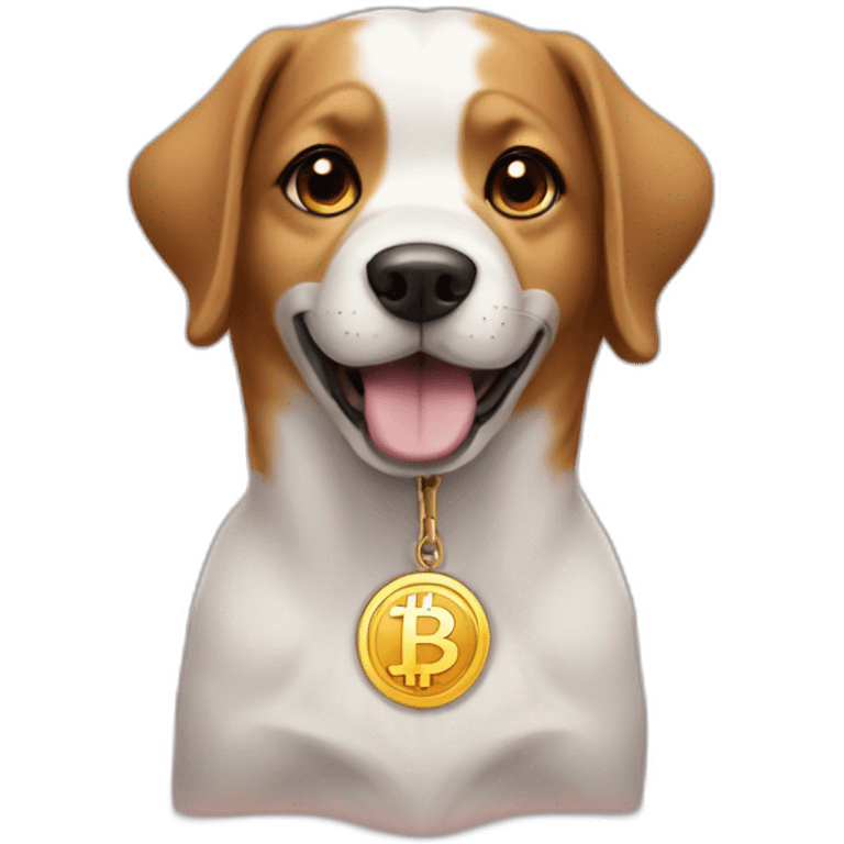 Dog buys cryptocurrency tone emoji