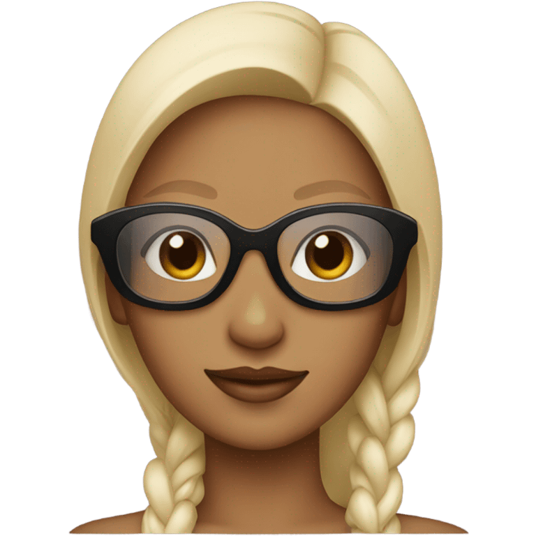 Girl with style wearing sun glasses emoji