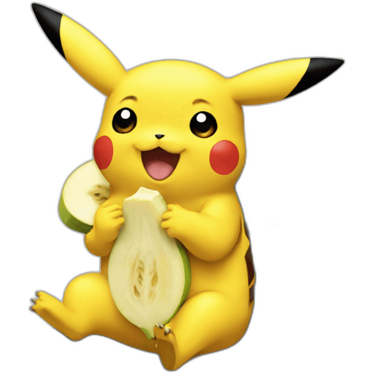 Pikachu eating banana emoji