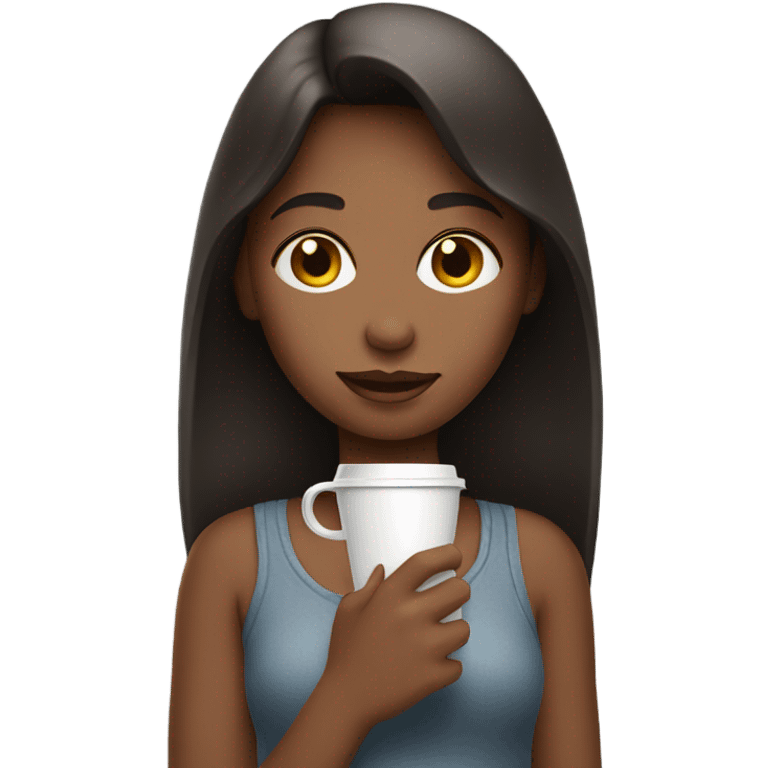 Girl with coffe  emoji