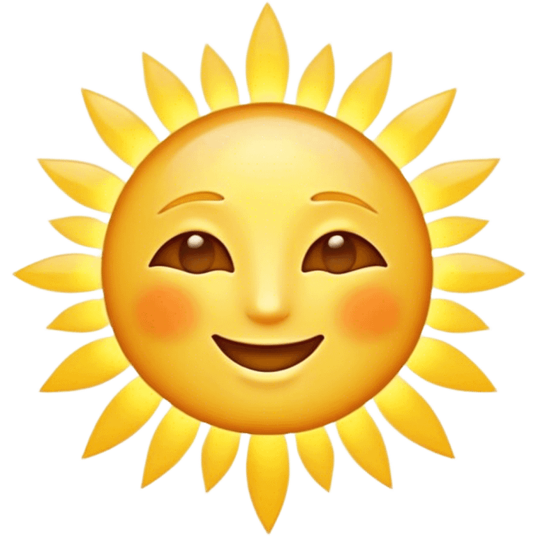 Cinematic Realistic Sunshine Emoji, Warm and golden, with soft rays of light streaming down from a bright, glowing sun. The golden hue bathes the world in warmth, uplifting the spirit and bringing a sense of joy and radiance. Soft glowing outline, capturing the essence of happiness, warmth, and light in a beautiful sunny day! emoji