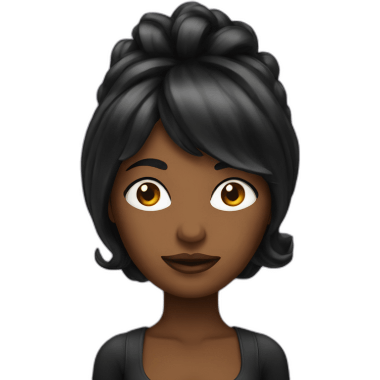 femme noire peruque emoji