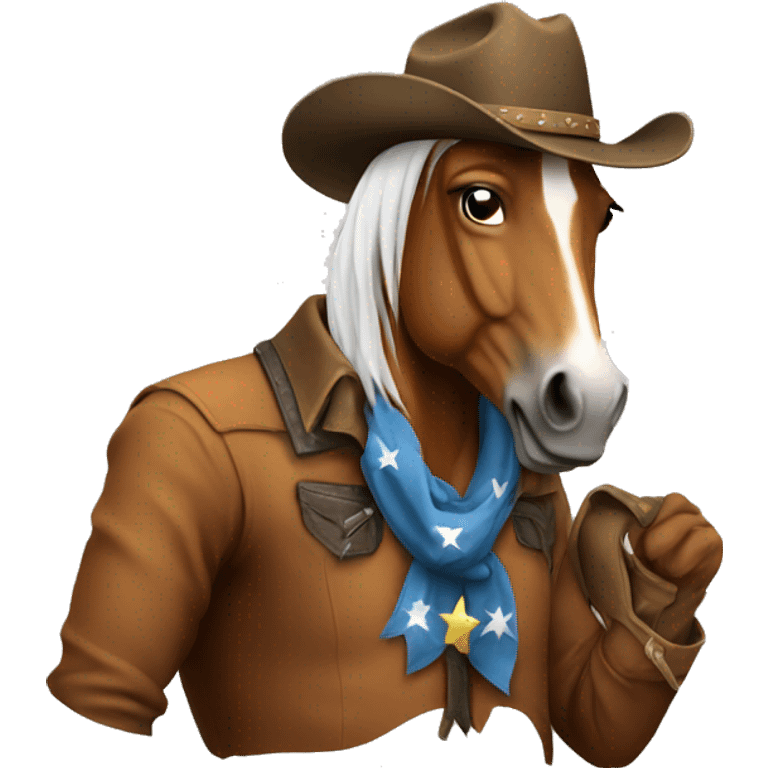 Horse wearing cowboy hate emoji