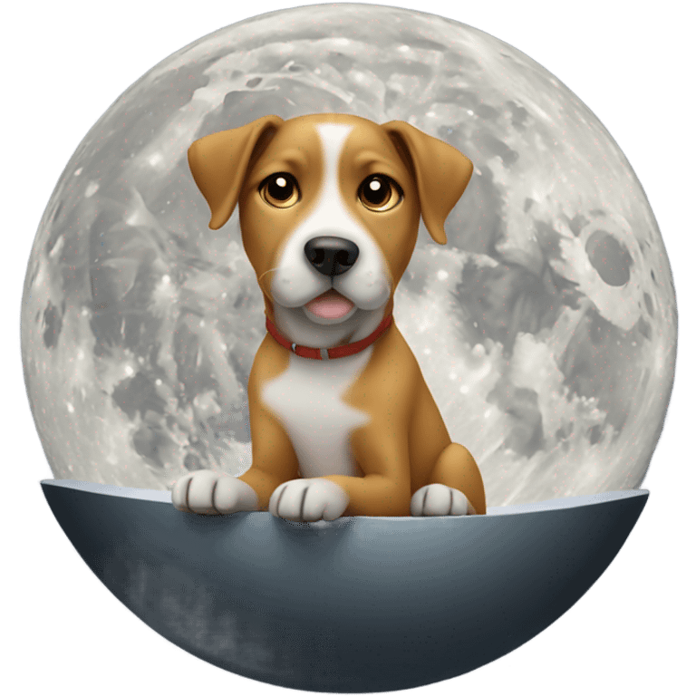 Dog sitting on the moon  emoji