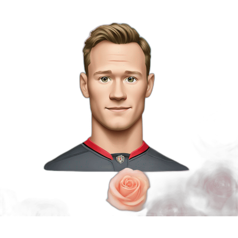 Jonathan Toews inside a rainbow crystal with pastel roses emoji