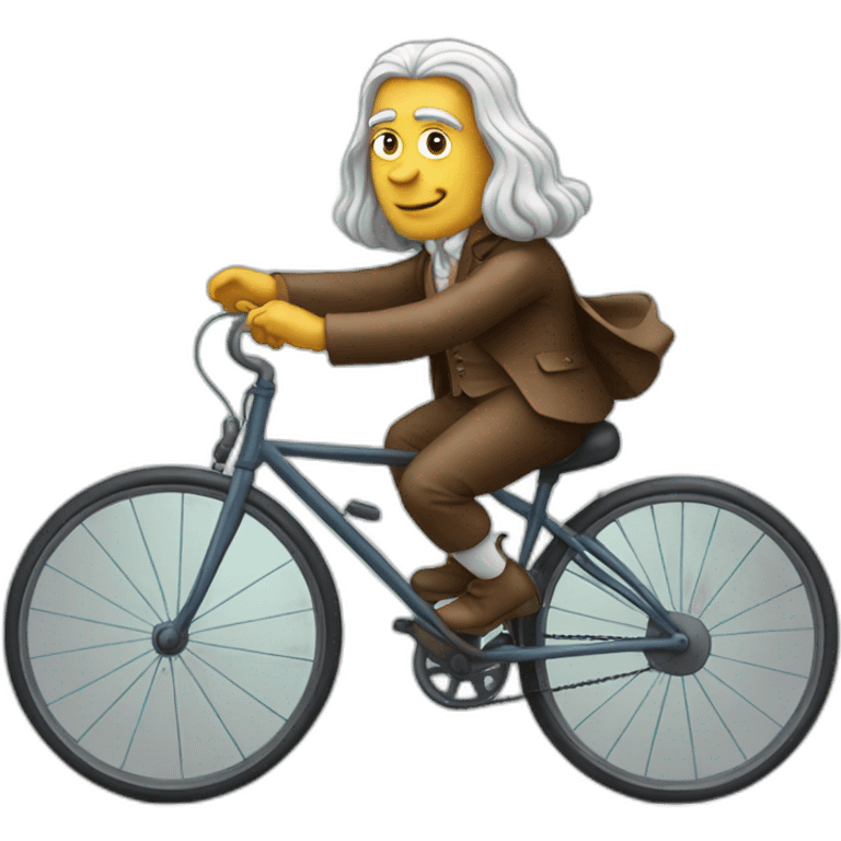 isaac newton riding a bicycle emoji