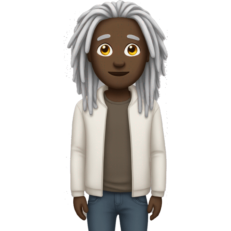 black man with white dreads emoji