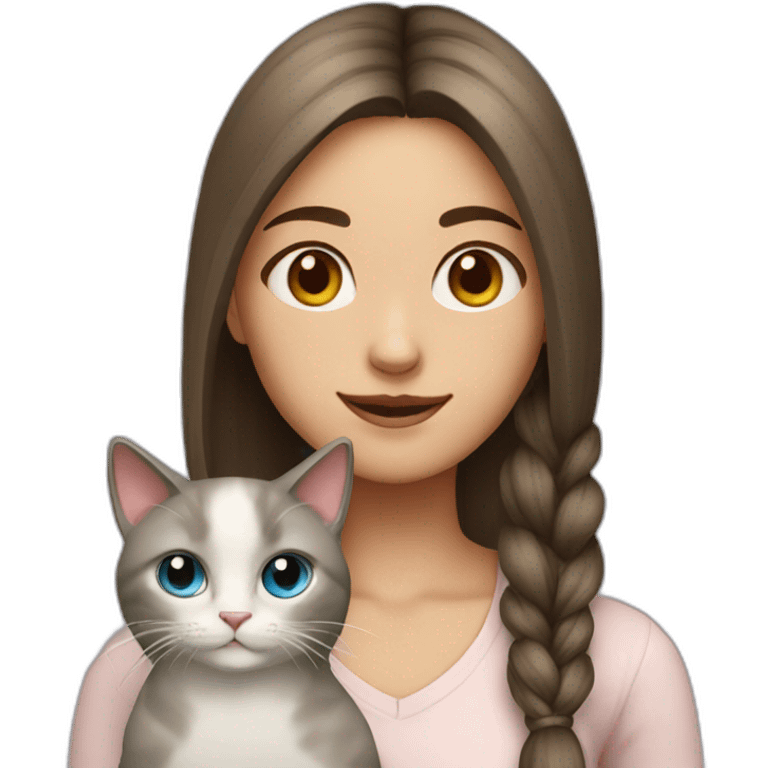 girl with ragdoll cat emoji