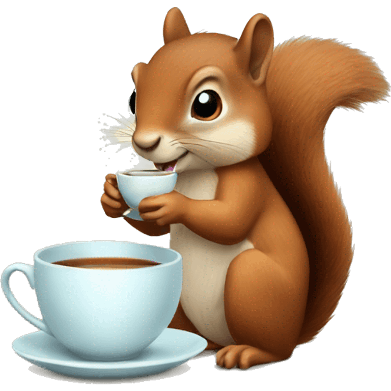 Squirrel having tea emoji