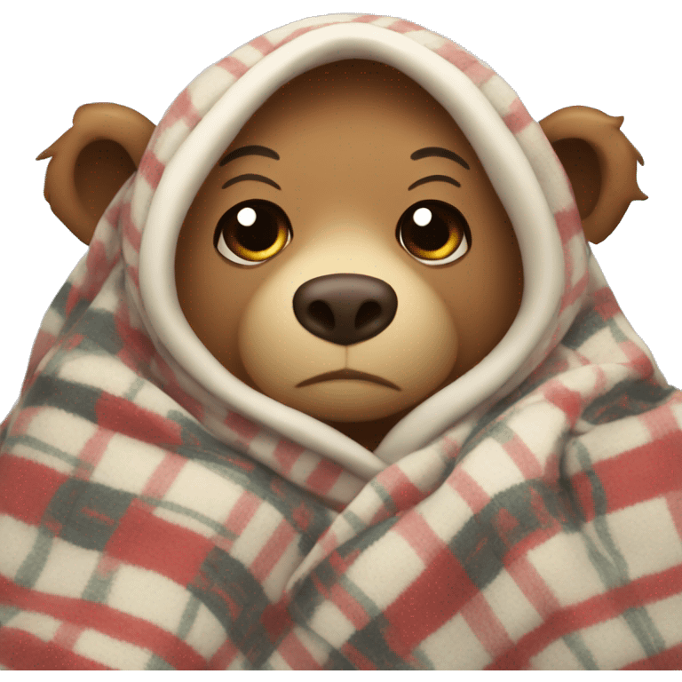 bear cozy in blanket emoji