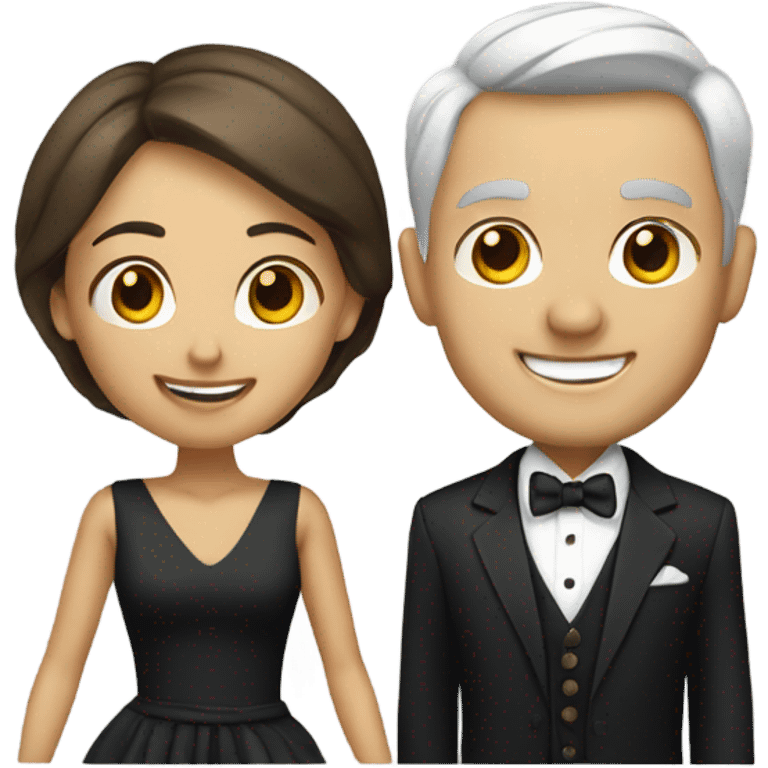 smiling couple in formal attire emoji