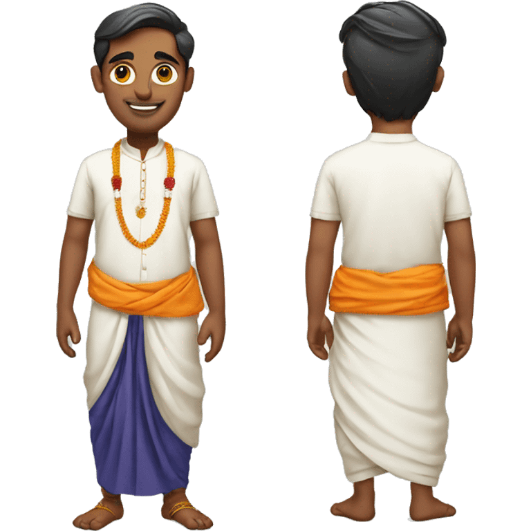 Hindu priest with dhoti and kurta emoji