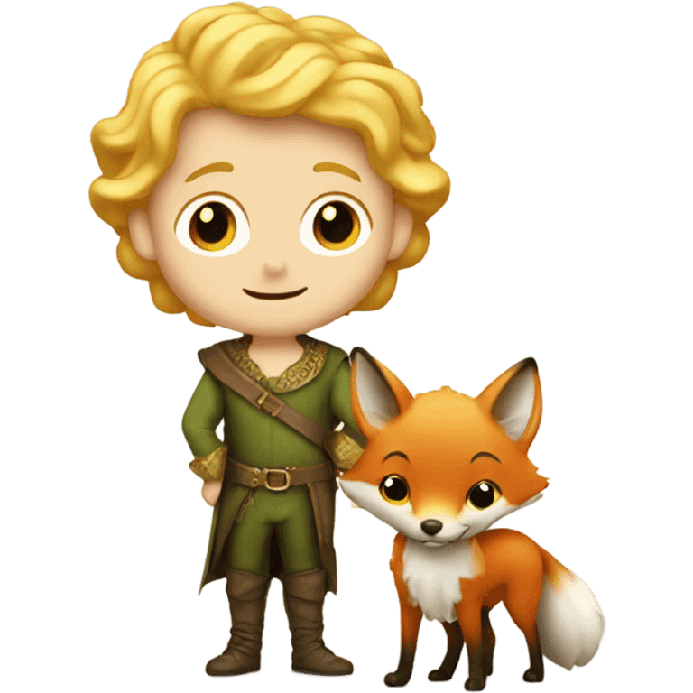 The golden-haired Little Prince and the Fox from Shakespeare. emoji