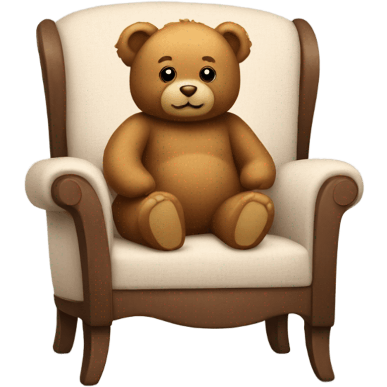 Teddy bear sitting on chair emoji