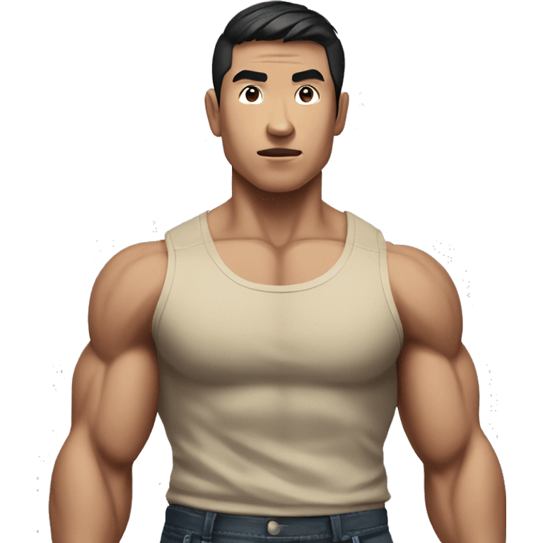 muscular man with one arm stronger than the other Asian emoji