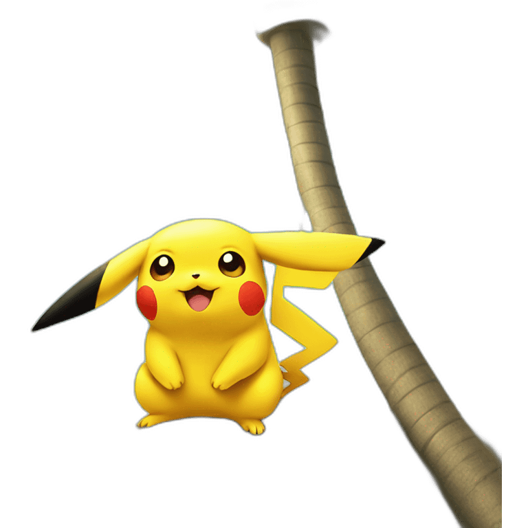 pikachu sitting atop palm tree emoji