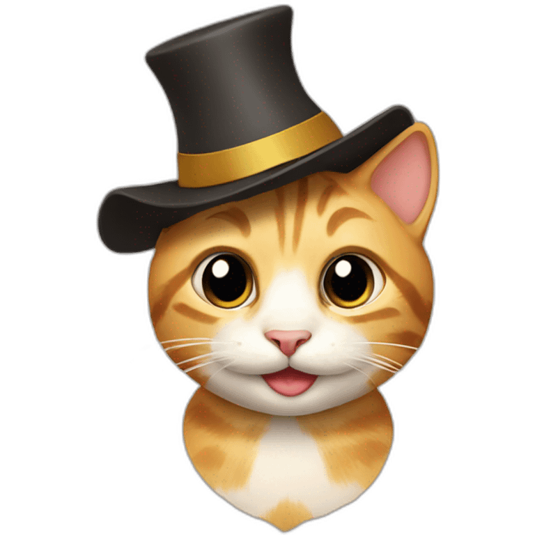 cat happy with hat emoji