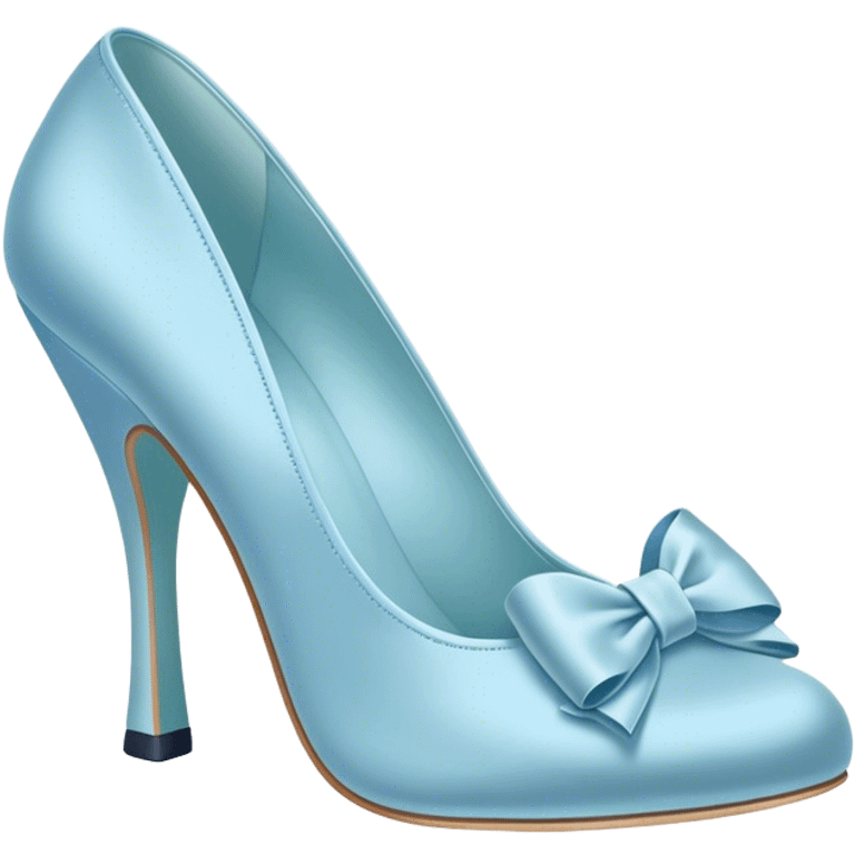 pastel blue heel with bow emoji