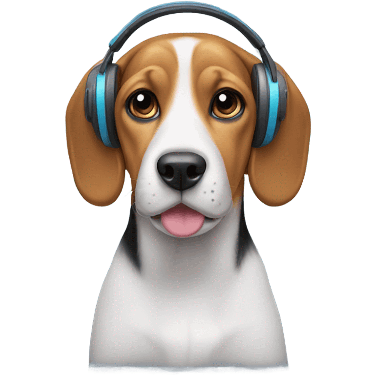 Beagle with earmuffs emoji