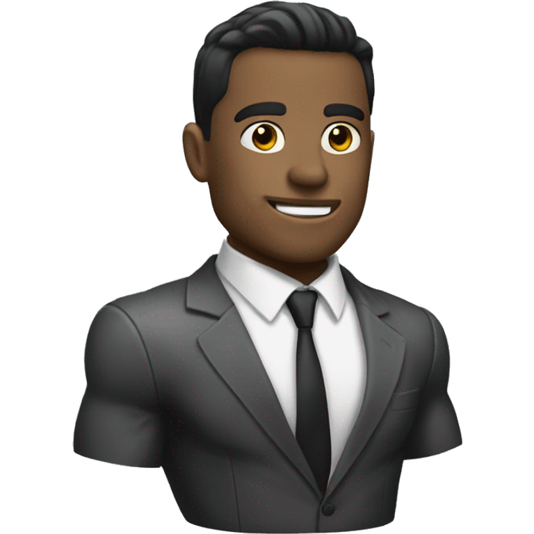 Muscle man suit and tie emoji