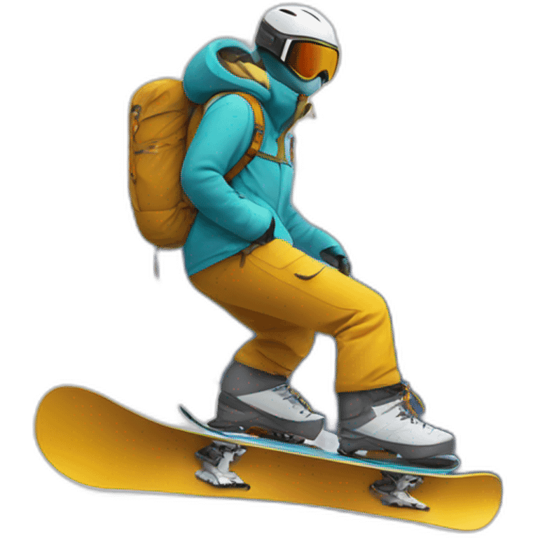 Snowboard on mountain emoji