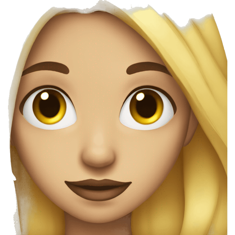 Yellow female emoji with dark blue hair, nose piercing, and sunflower colored eyes emoji