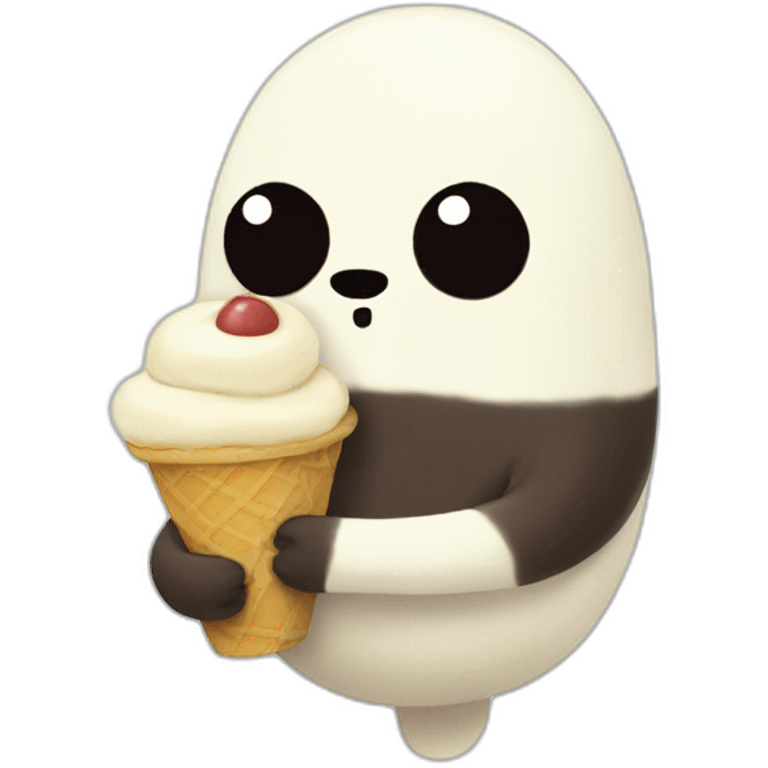 gunter from adventure time eating an ice cream emoji